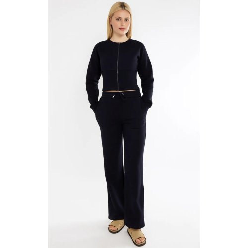 Navy Corset Fit Sweatshirt With Straight Leg Trouser