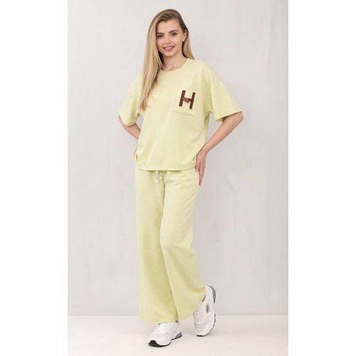 Oversized H-Buckle Detail Top With Wide Leg Trouser