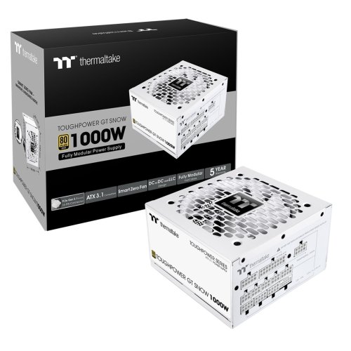 Thermaltake Toughpower GT Snow 1000W Modular PCIE 5.0 / ATX3.1 PSU / Power Supply thumbnail