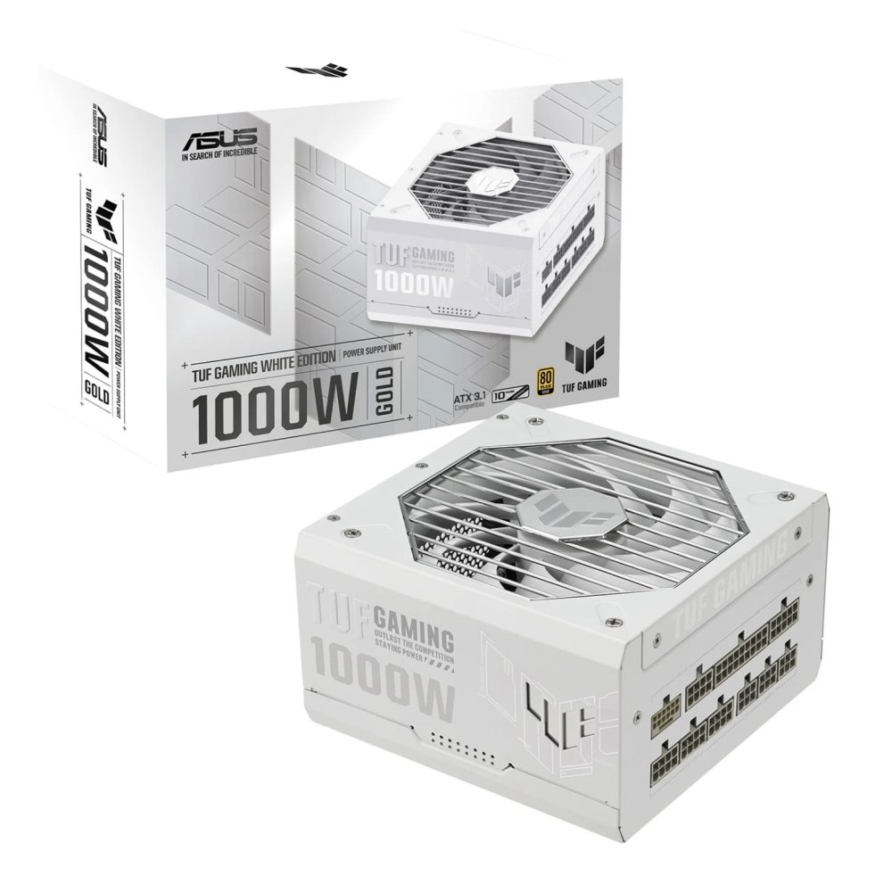 ASUS TUF Gaming White Edition 1000W 80+ Gold PCIE 5.0 Power Supply ATX3.0