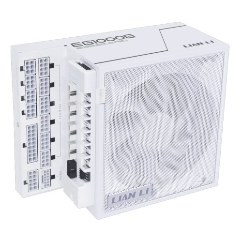 Lian Li EDGE GOLD 1000 Watt Fully Modular PCIE 5.1 80+ Gold PSU with USB & Fan Hub ATX3.1- White