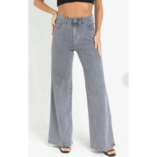 Grey Straight Leg Loose Dad Fit Jeans