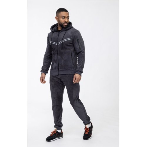 Grey Fleece Zip Through Hooded Tracksuit thumbnail