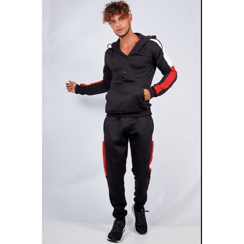 Black With Red And White Stripe Tracksuit thumbnail