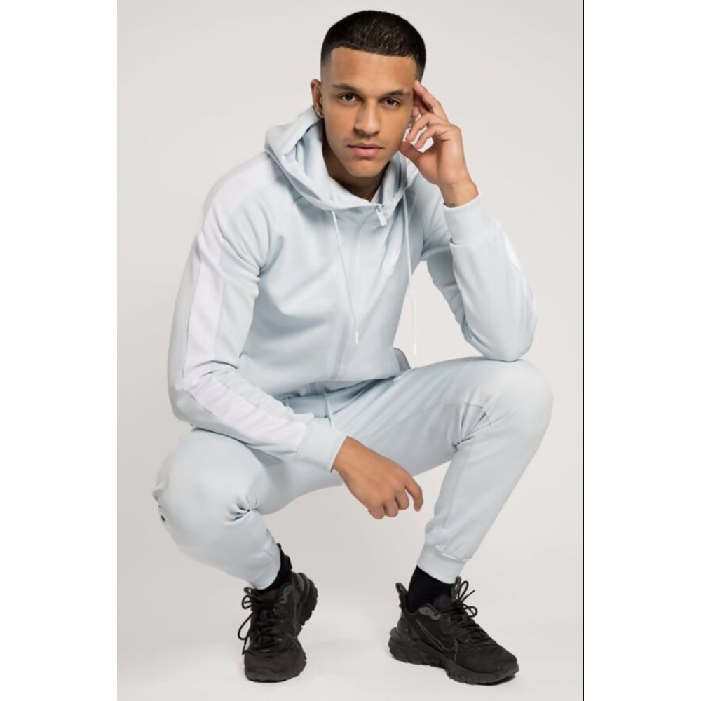 White and Aqua MX Striped Hooded Tracksuit