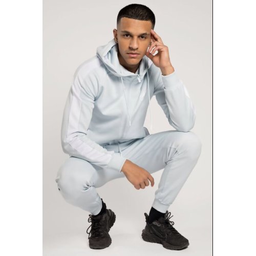 White and Aqua MX Striped Hooded Tracksuit