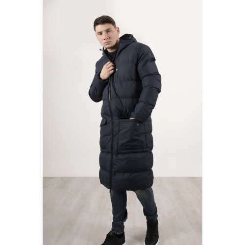 Navy Padded Hood Longline Parka thumbnail