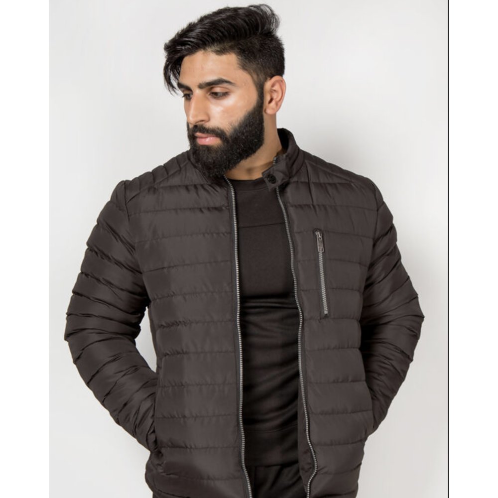 Black Hilton Padded Bomber Jacket