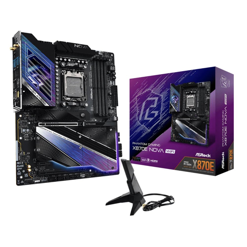 ASRock AMD X870E Nova WiFi 7 AM5 DDR5 PCIe 5.0 ATX Motherboard