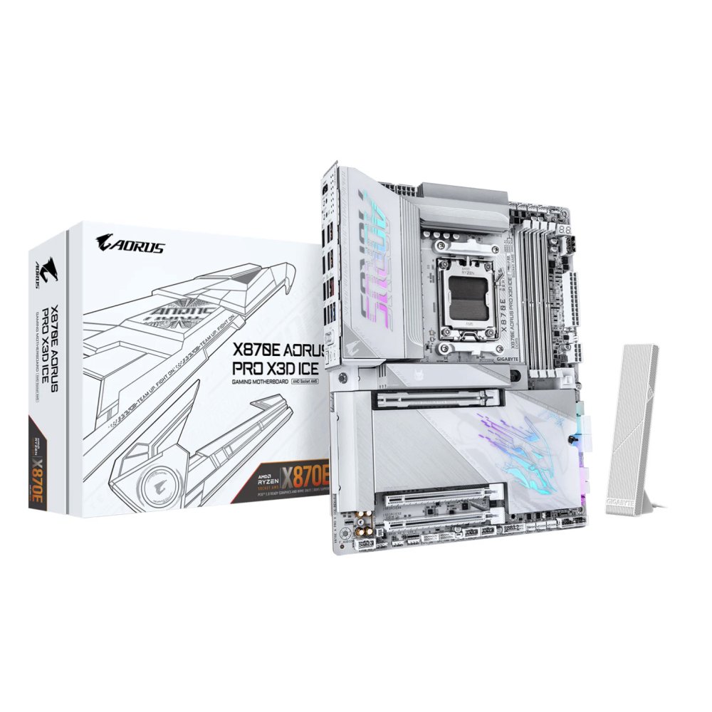 Gigabyte AMD X870E AORUS PRO X3D ICE AM5 DDR5 PCIe 5.0 ATX Motherboard