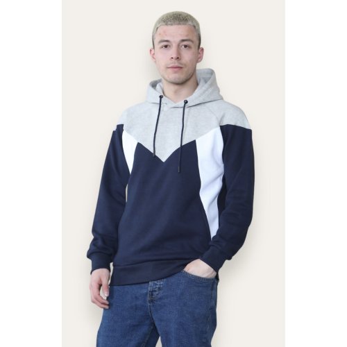 Navy Light And Grey White Hoodie thumbnail