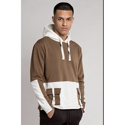 Brown Two Tone Cargo Hoodie