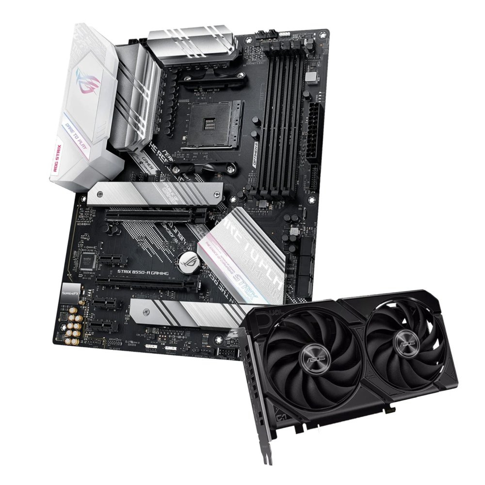 ASUS Radeon RX 9060 XT DUAL 16GB + ASUS ROG STRIX B550-A GAMING Bundle