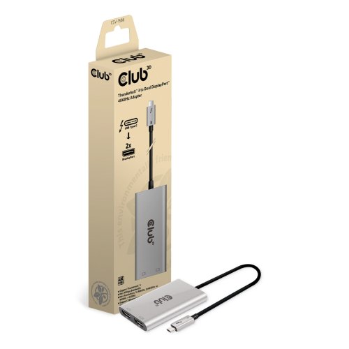 Club3D Thunderbolt™ 3 to Dual DisplayPort™ 4K60Hz Adapter thumbnail
