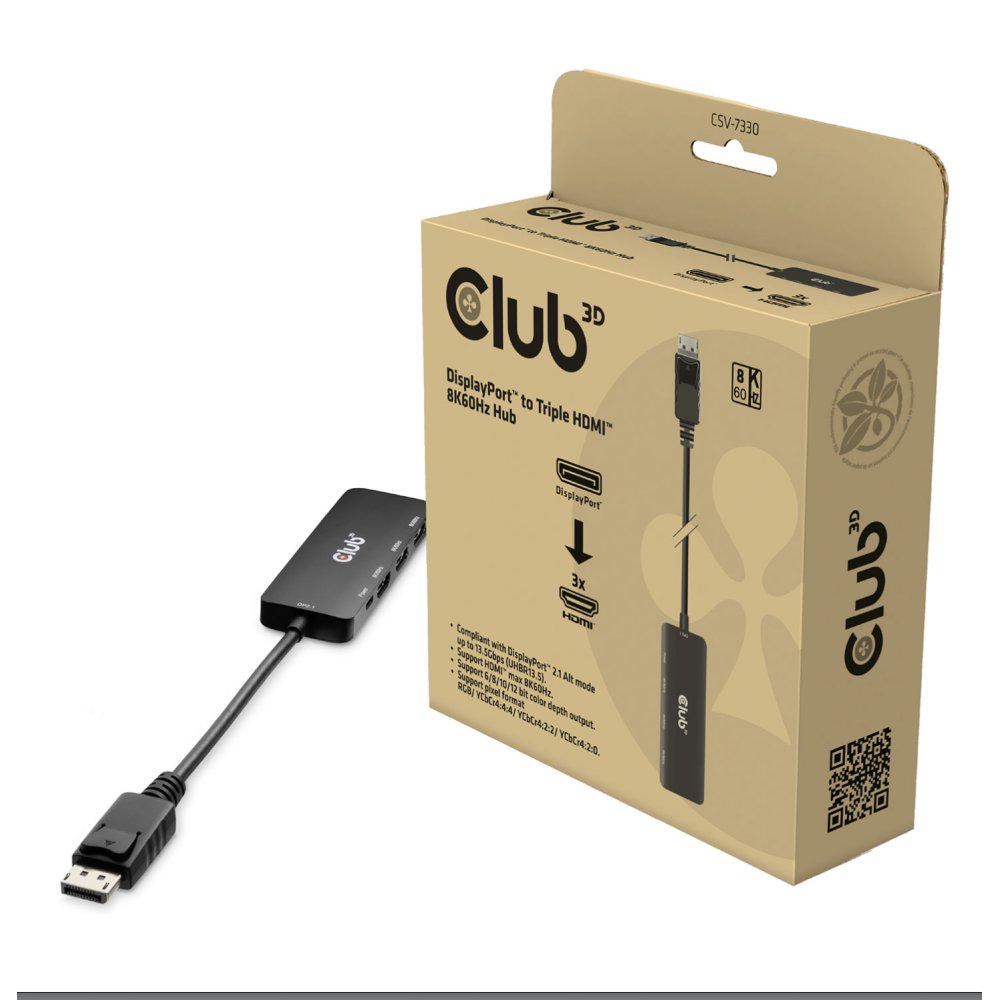 Club 3D DisplayPort to Triple HDMI Output Adapter