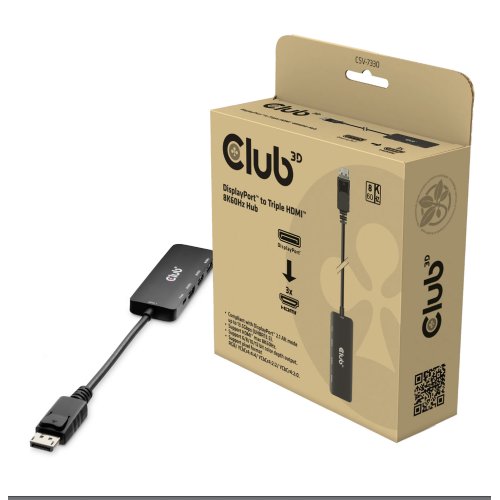 Club 3D DisplayPort to Triple HDMI Output Adapter thumbnail
