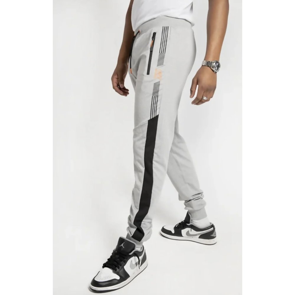 Grey And Black Striped Jogger