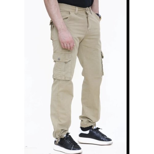 Beige Straight Leg Cargo Trouser