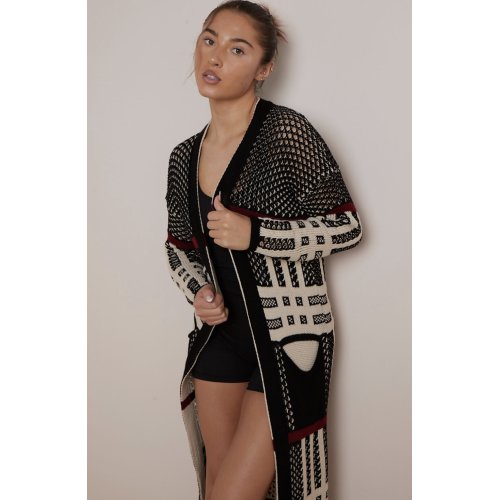Crochet Checked Cardigan