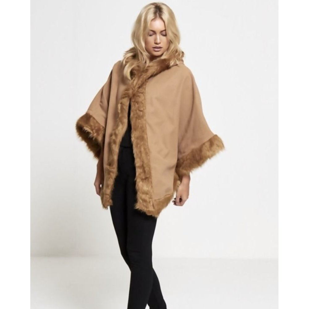 Fur Lined Hooded Cape
