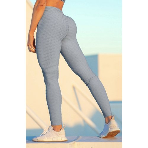Grey Textured Scrunch Butt Gym Leggings