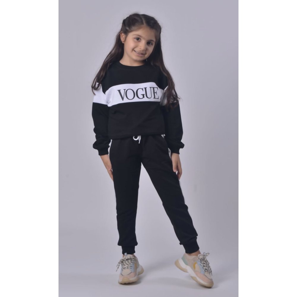 Girls Black Vogue Loungewear Set