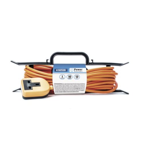 Status Heavy Duty Extension Socket 1w 10m Orange Lead & Orange Plug
