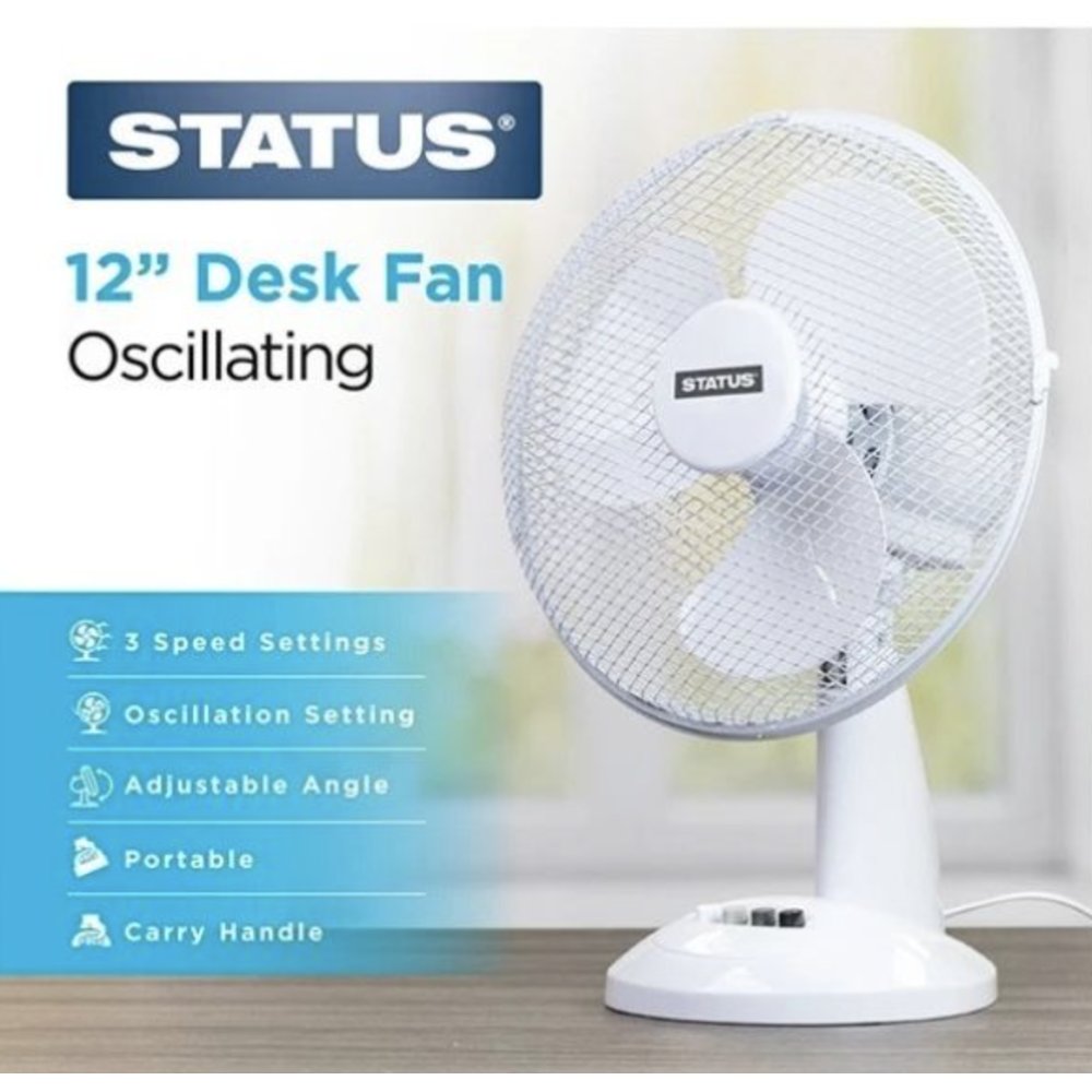 Status 12" Oscillating Desk Fan