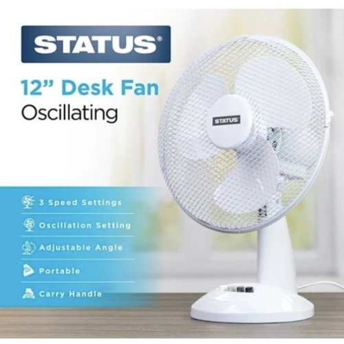 Status 12" Oscillating Desk Fan