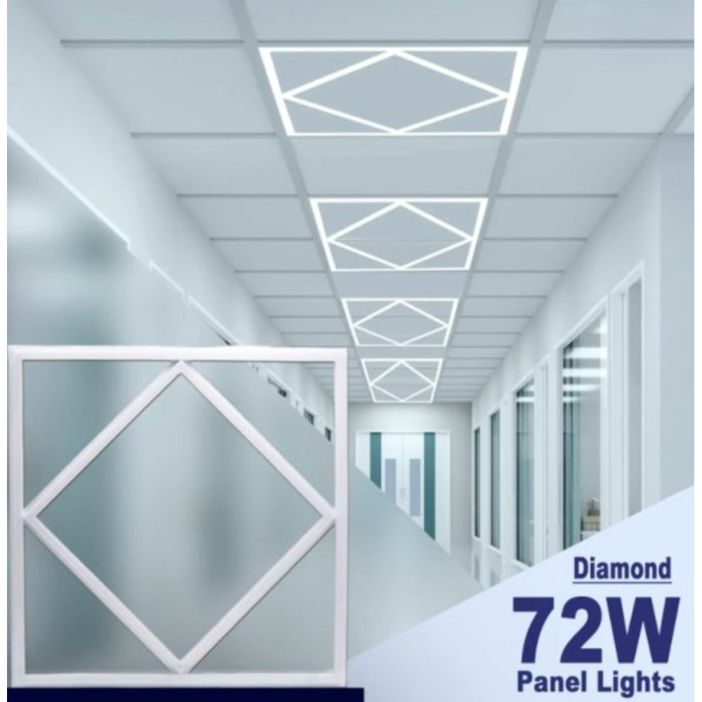 Brightex Diamond Led Panel Light 60 x 60cm 72w Cool White 2 Pack