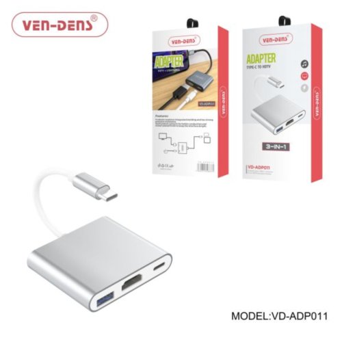 Ven-Dens Type C To HDTV Adapter 3 in 1 With USB Port thumbnail