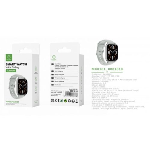 WOOX Bluetooth Smart Watch With Voice Calling 200mAh (Silver)